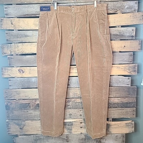 Polo Ralph Lauren Other - Polo Ralph Lauren Pleated The Ethan Pants Corduroy Men's 40W/30L Brown